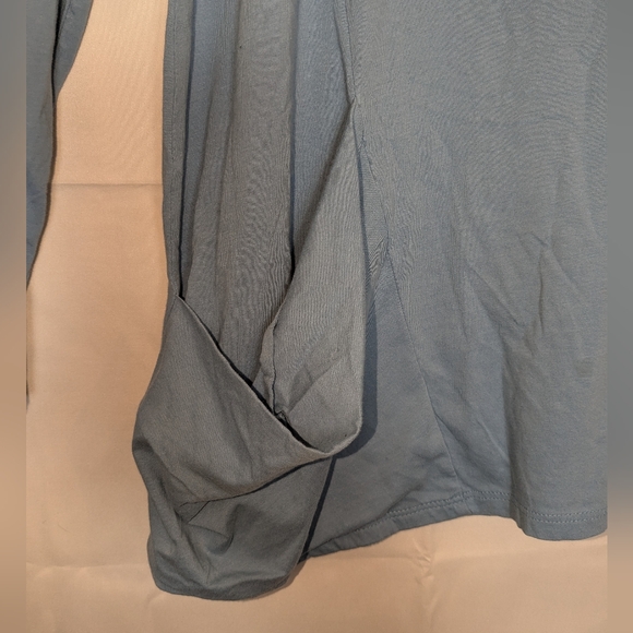 Pure jill One Pocket Top Pima Cotton Womens M Light Blue Long Sleeve Shirt - Picture 3 of 10